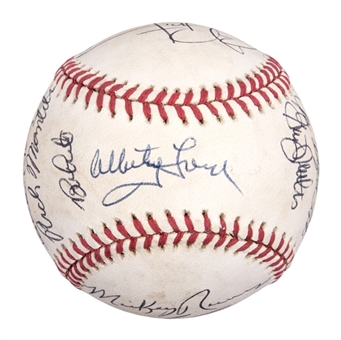 New York Yankees Old Timers OAL Budig Baseball With 15 Signatures With Ford, Hunter & Gossage (Beckett)